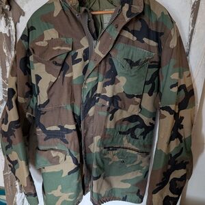 Camo Green and Brown Military Field Jacket
